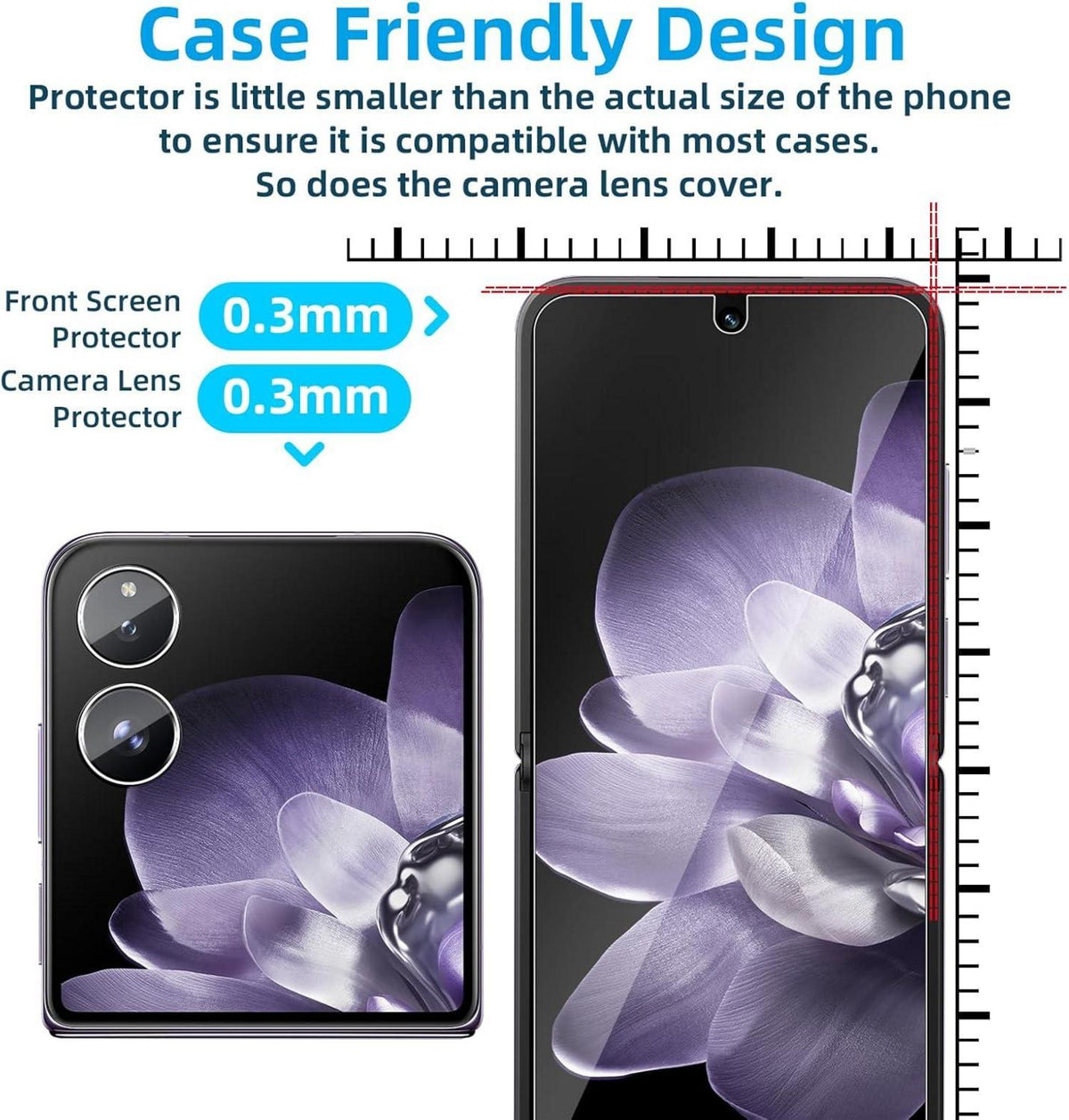 Displayschutz Xiaomi Mix Flip 2+2 Schutzglas Panzerfolie