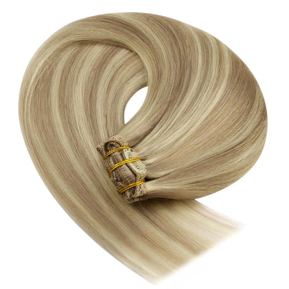 Echthaar Haarverlängerung 50cm – #16/22 – 1-Clip