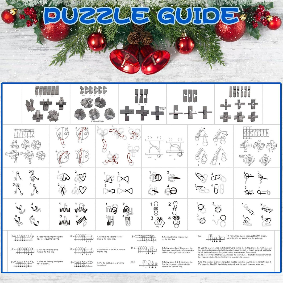 Adventskalender Rätsel 2024 Weihnachten Metall Holz Puzzles