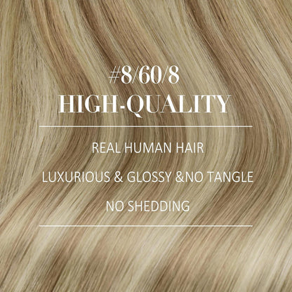 Echthaar Clip-in Extensions Ombre 40cm Hellbraun/Blond