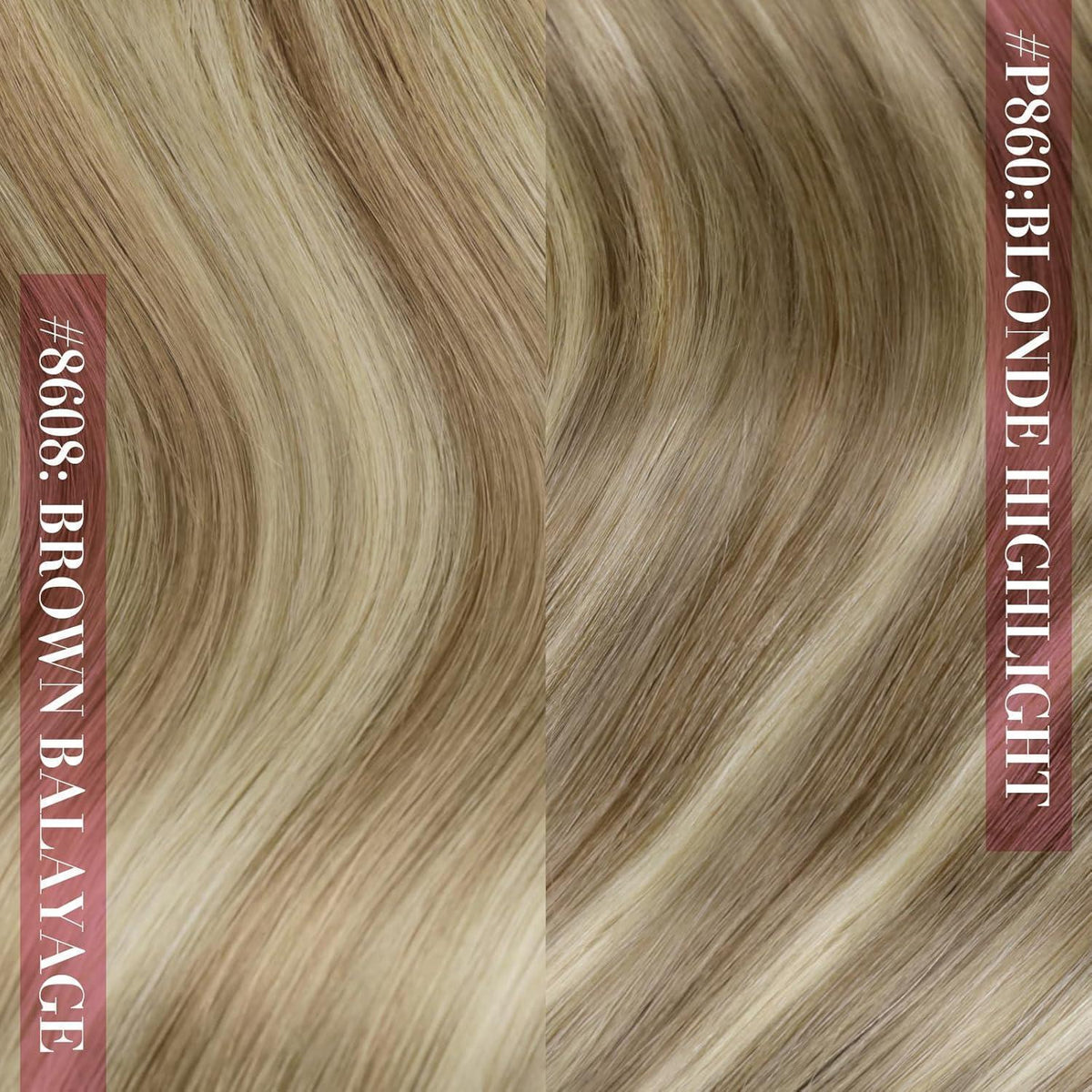 Echthaar Clip-in Extensions Ombre 40cm Hellbraun/Blond