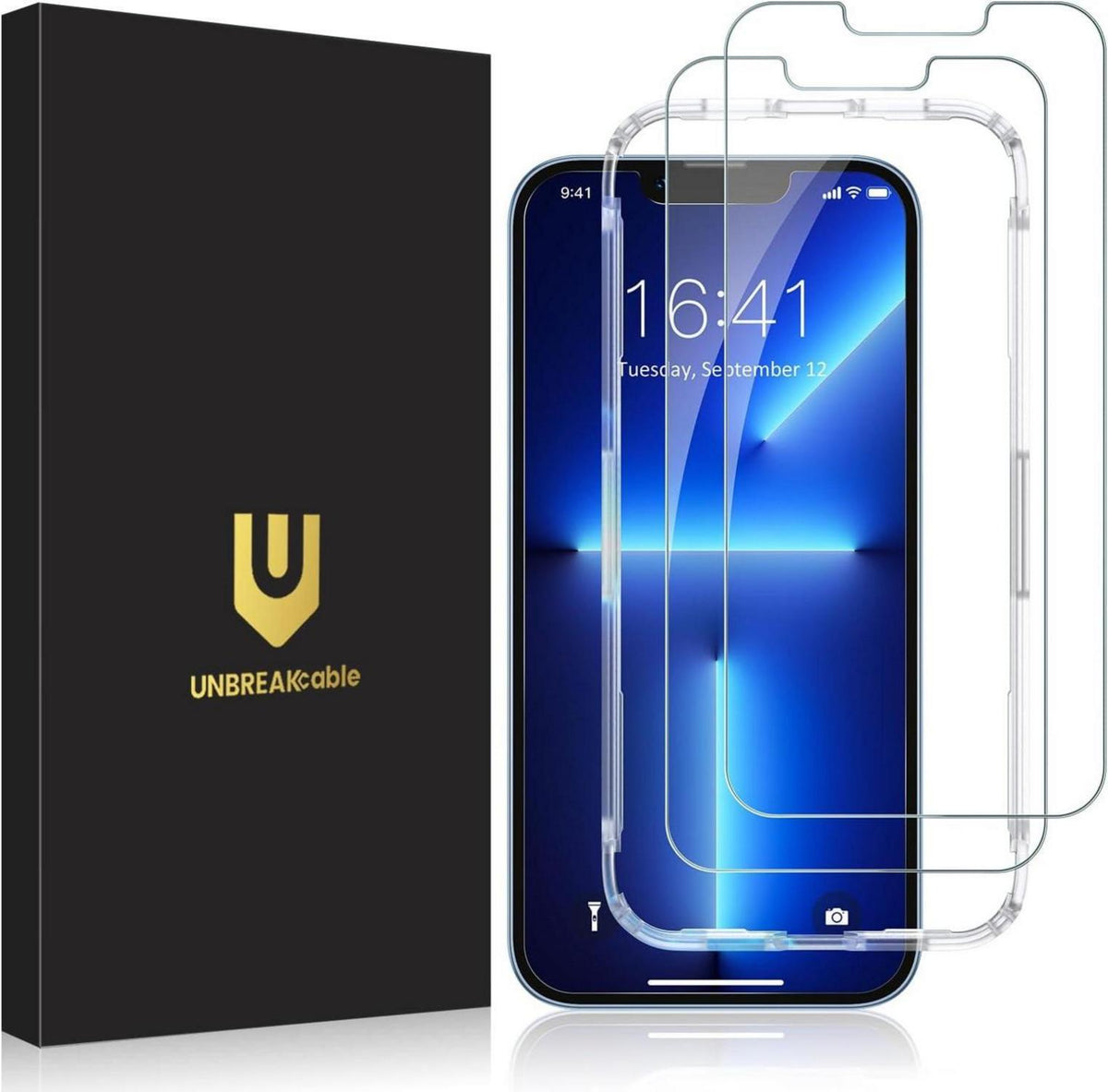 Panzer Schutz Glas iPhone 13/14 Pro 9H Härte 2 Stück