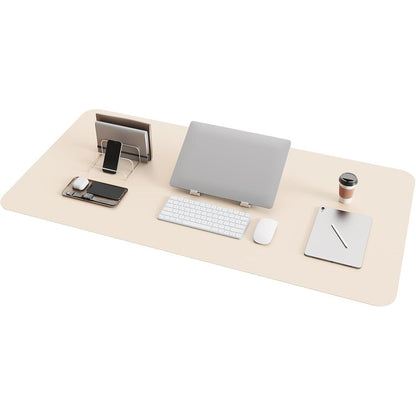 Schreibtischunterlage 100x50cm – Tischschutz & Mauspad Beige in Lederoptik