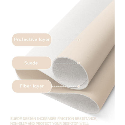 Schreibtischunterlage 100x50cm – Tischschutz & Mauspad Beige in Lederoptik