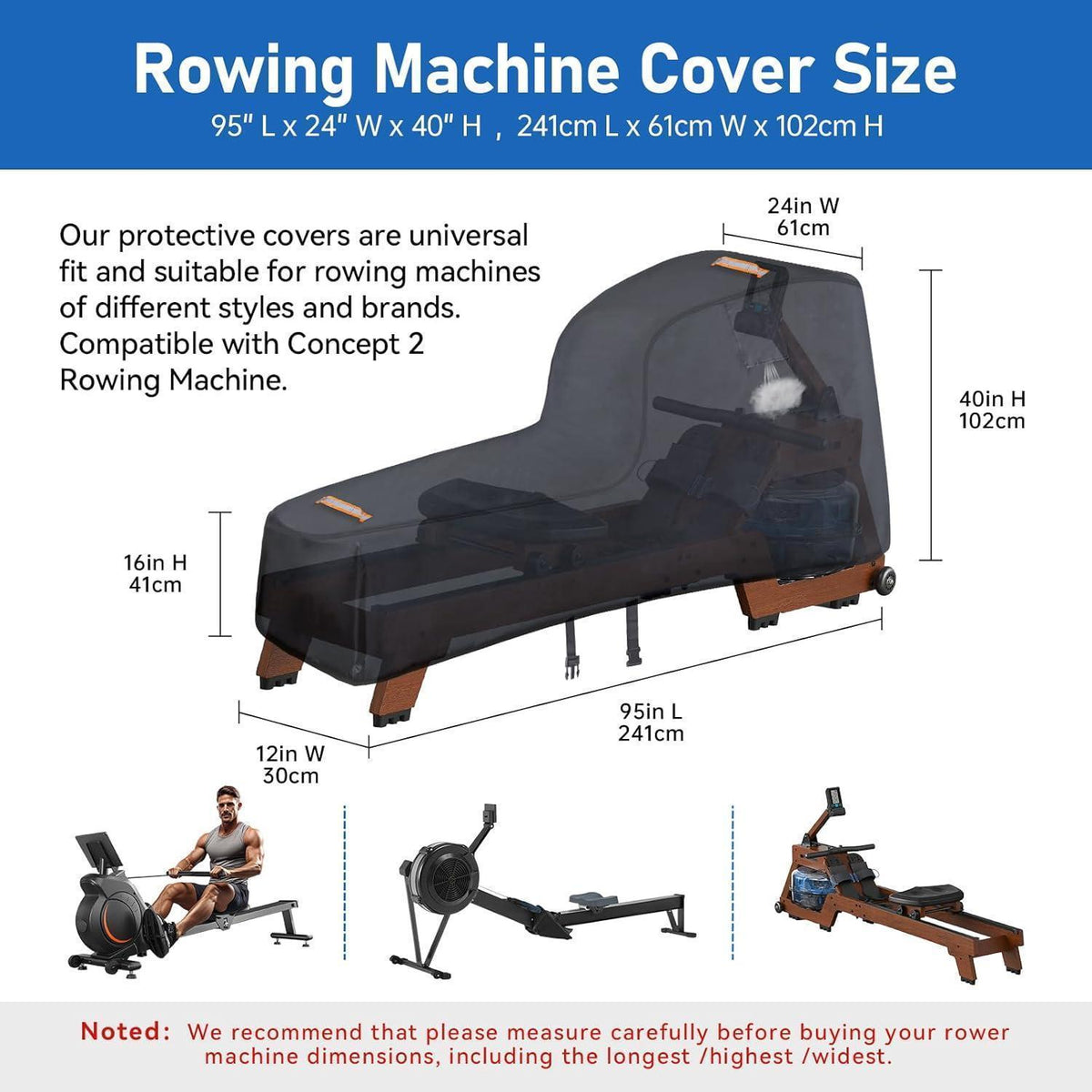Rudergerät Abdeckung Concept 2, Wasserdicht & Robust Outdoor Schutzhülle