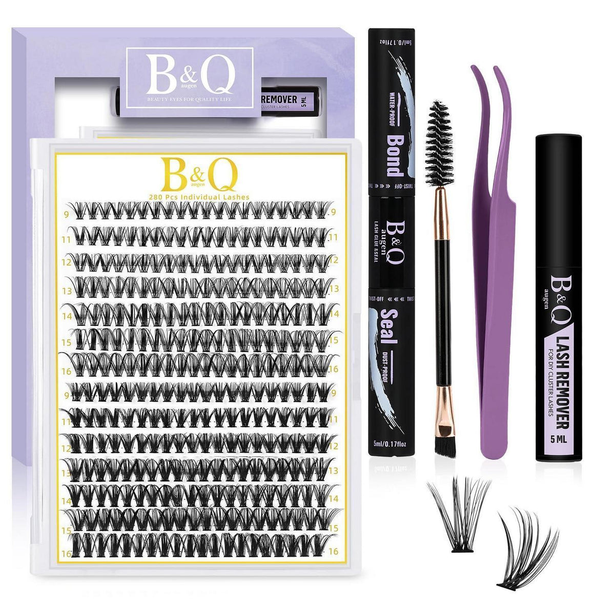 Wimpern-Set 280pcs Cluster Wispy D-Curl für Volumen-Look