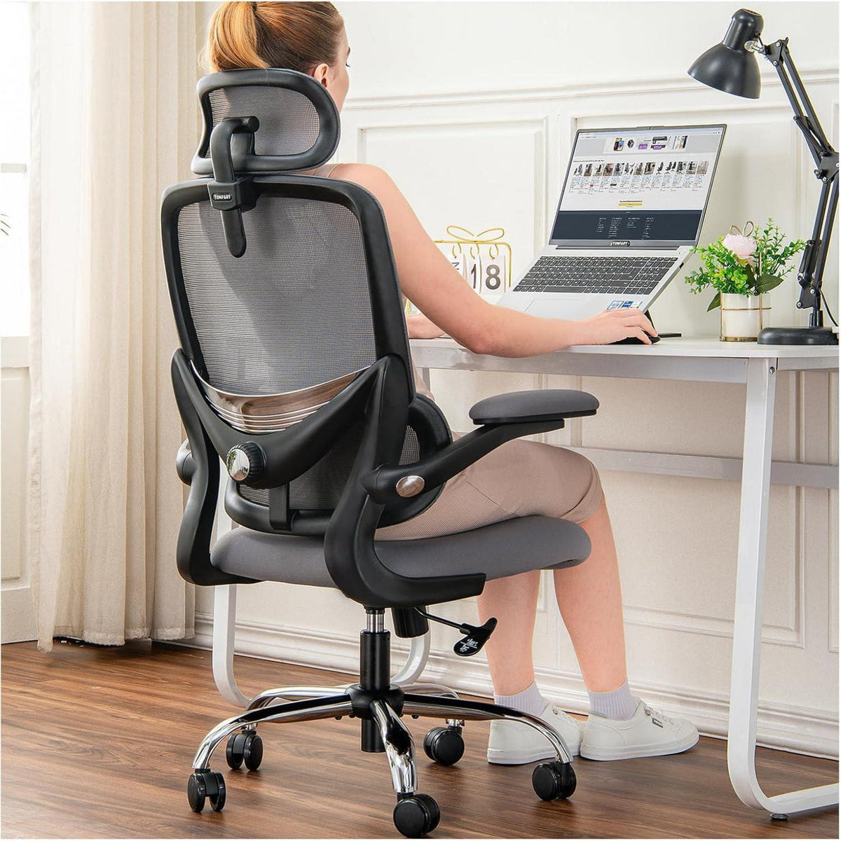 Ergonomischer Bürostuhl Zuhause hoher Netzrücken verstellbare