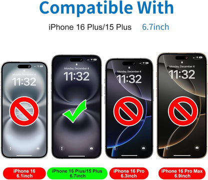 Mothca Matt Schutzfolie für iPhone 16 Plus 15 Plus 6,7 Zoll