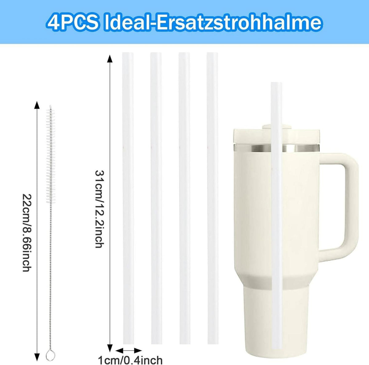 16-teiliges Stanley Cup Zubehörset für 30 & 40oz Tumbler - Silikon Strohhalm