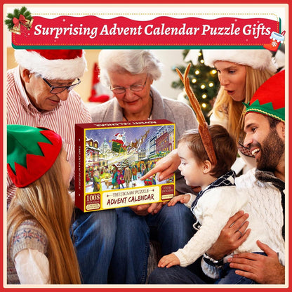 Weihnachts-Adventskalender-Puzzle 2024: 1008 Teile Familienurlaub FUNNYB&G