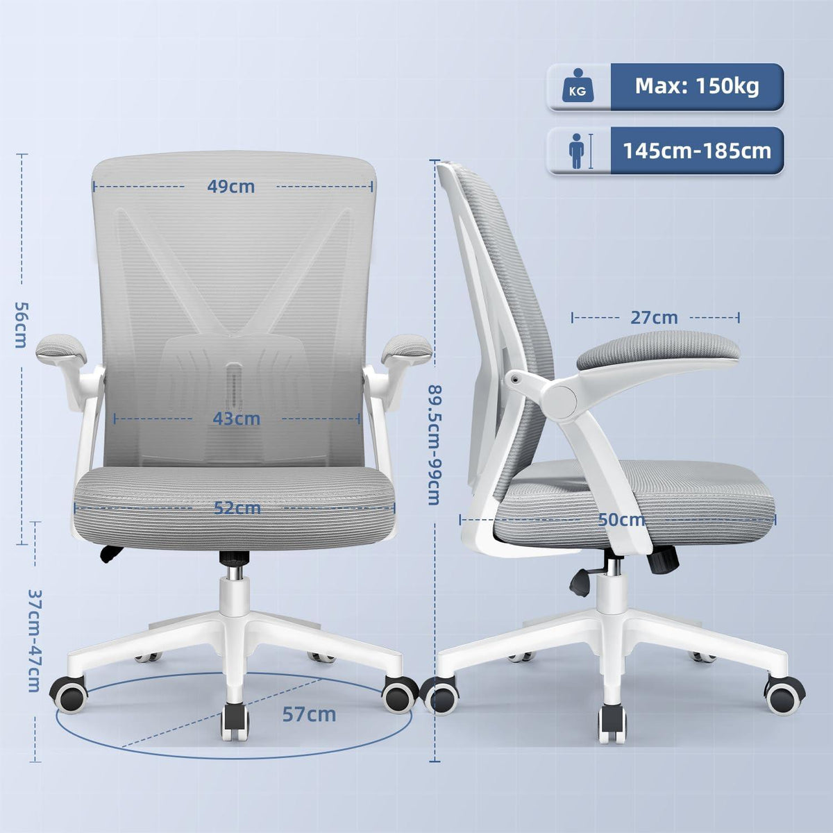 Ergonomischer Bürostuhl mit neigbarer Rückenlehne bis