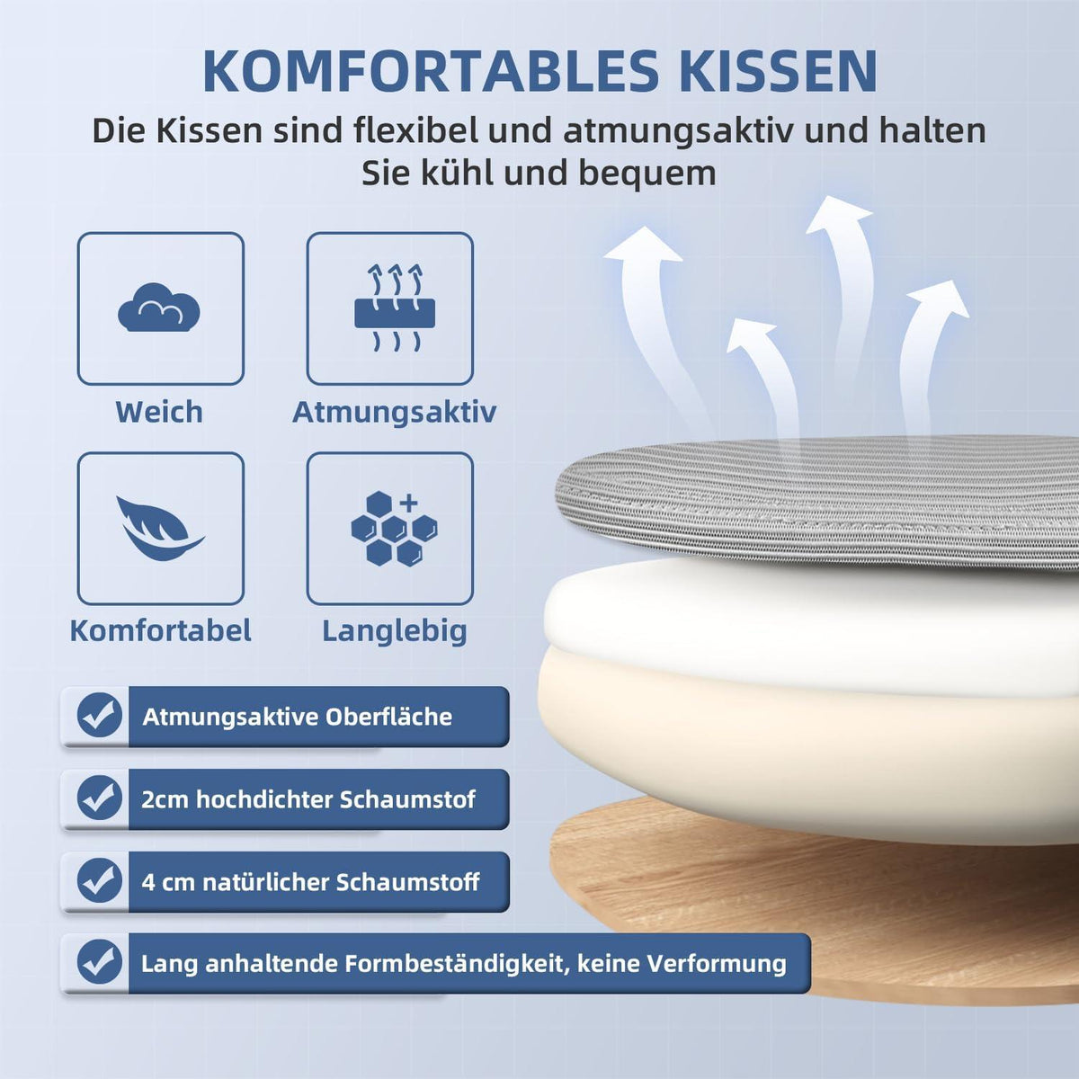 Ergonomischer Bürostuhl mit hochklappbaren Armlehnen, Lendenstütze, Wippfunktion - Grau