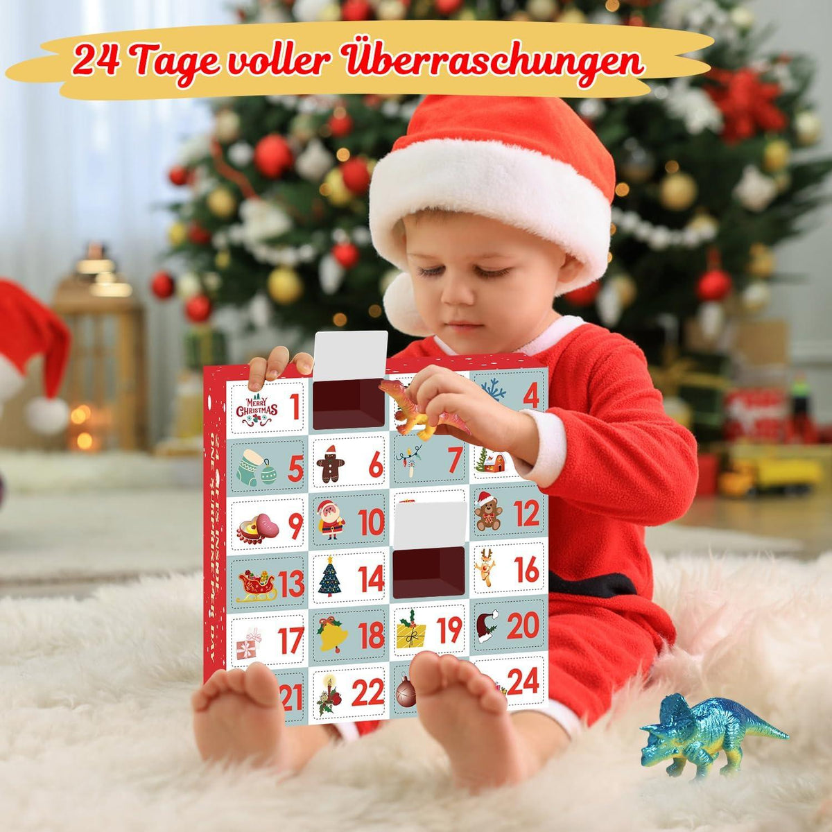 Dinosaurier Adventskalender 2024 für Kinder ab 3 Jahren: 24