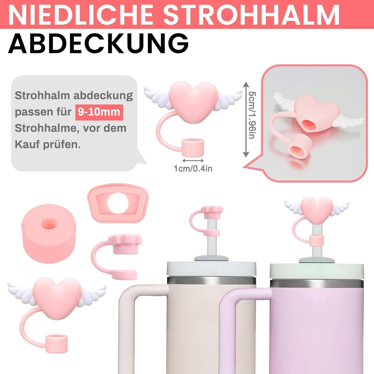Snackschale Stanley Cup Zubehör: Silikon Snackteller 5tlg Set mit Deckel für
