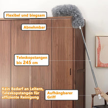 Staubwedel Teleskop ausziehbar bis 2,45m Biegbar Blau 5