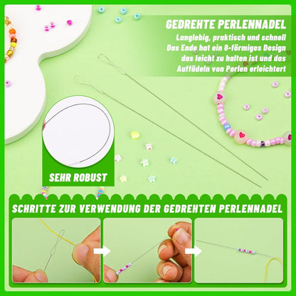 Perlennadel-Set Schmuckherstellung 86-teilig mit großen Öhr