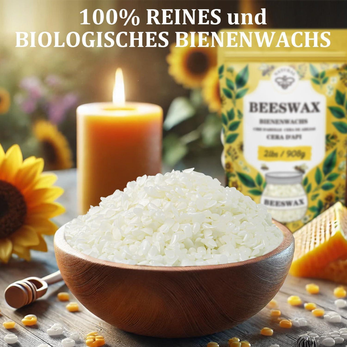 Bio Bienenwachspellets 9kg – Rein & Natürlich für Kosmetik & Kerzen
