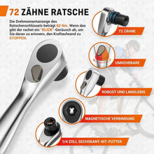 Fahrrad Werkzeugset mit Mini Ratschenschlüssel und 12 Bits