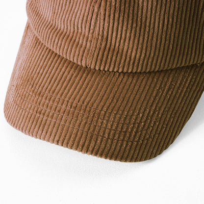 Cord Baseball Cap Damen Winter Verstellbar Braun