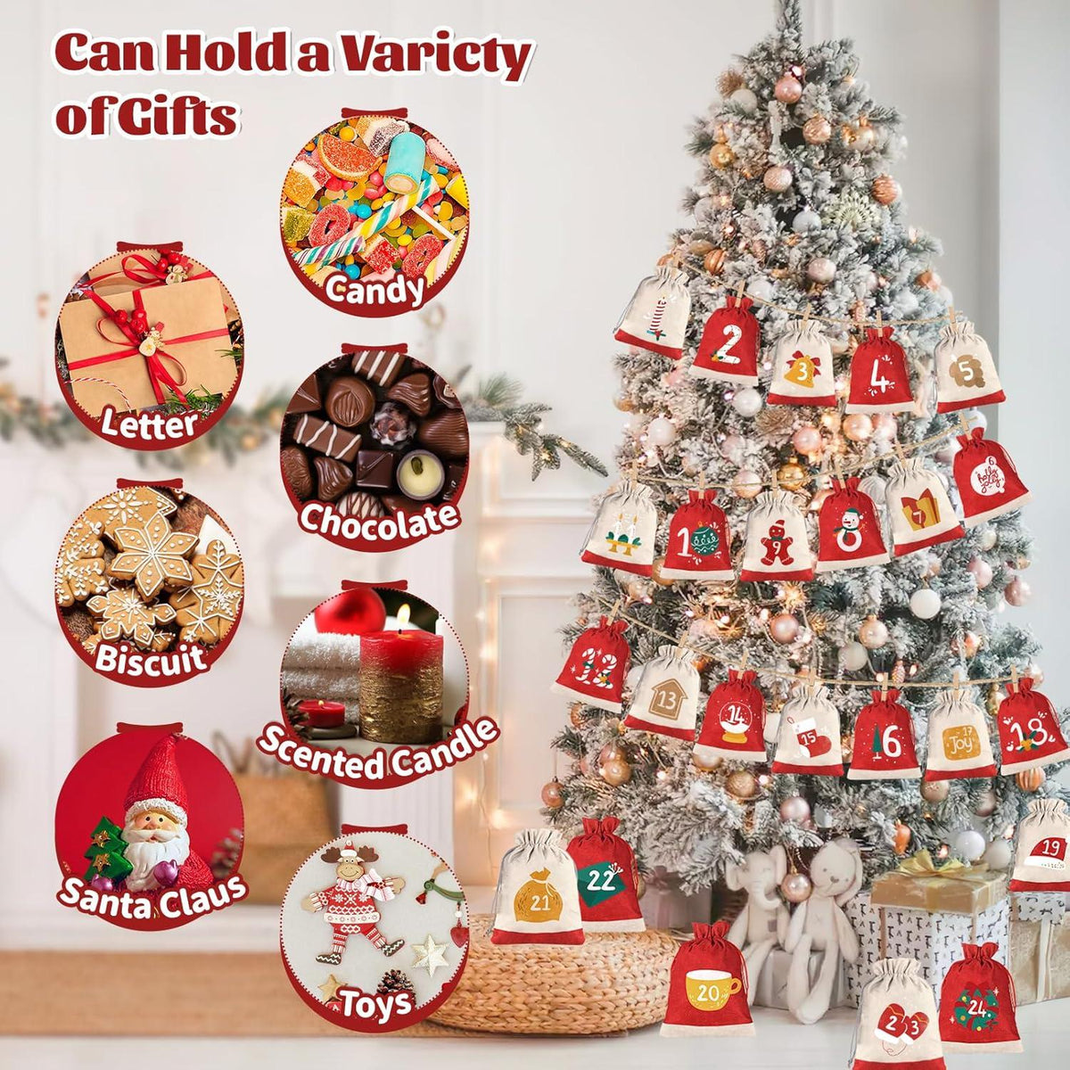 Adventskalender Kinder 24 Weihnachtskalender Selbstbefüllen Groß Säckchen