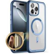 iPhone 16 Pro Max Hülle MagSafe Transparent Blau Militärschutz