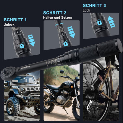 Drehmomentschlüssel 1/4" 5-25 Nm mit Ratschenkopf, klar lesbar