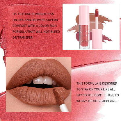 12er Set Matte Lippenstifte Nude & Samt – Langanhaltend & Wasserfest