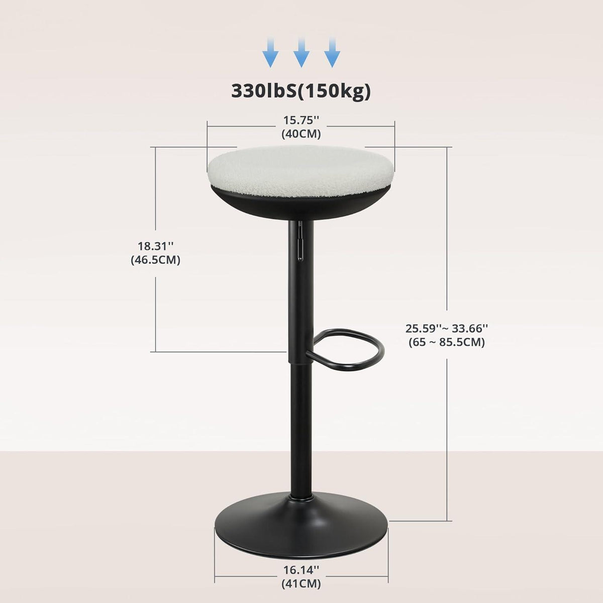 Ergonomischer Stehhocker höhenverstellbar drehbar ohne Rückenlehne