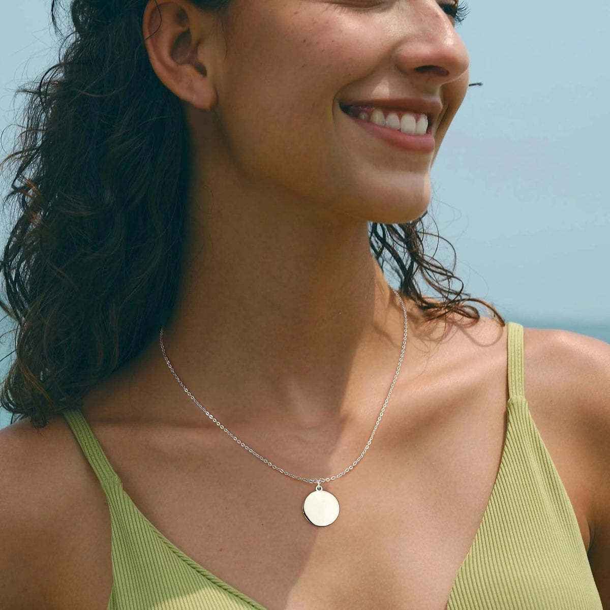 Damen Stapelketten Edelstahl Gold Silber Münzanhänger