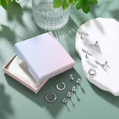 Helix Piercing Set Chirurgenstahl mit Zirkonia Blume | Gold & Silber
