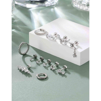 Helix Piercing Set Chirurgenstahl mit Zirkonia Blume | Gold & Silber