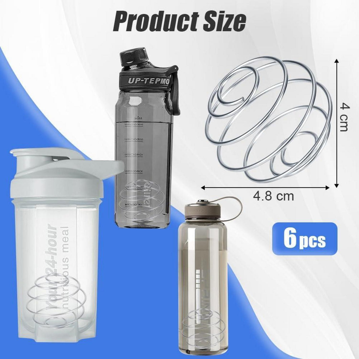 Edelstahl Protein Shaker Kugel Mixer 6 Stück