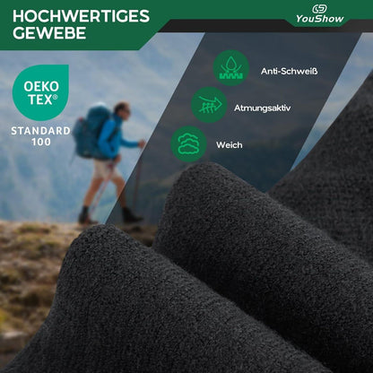 Wandersocken Merino 3er-Pack Schwarz 47-50 – Damen & Herren