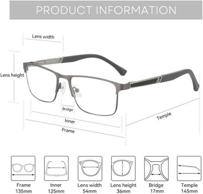Herren Lesebrille Blaulichtfilter Metallgestell Sportbrille