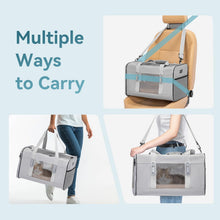 Katzentransportbox Auto mit Kissen & Tragegriff Grau Large+