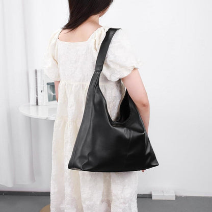 Große Weiche Leder Handtasche mit Geldbörse Schwarz für