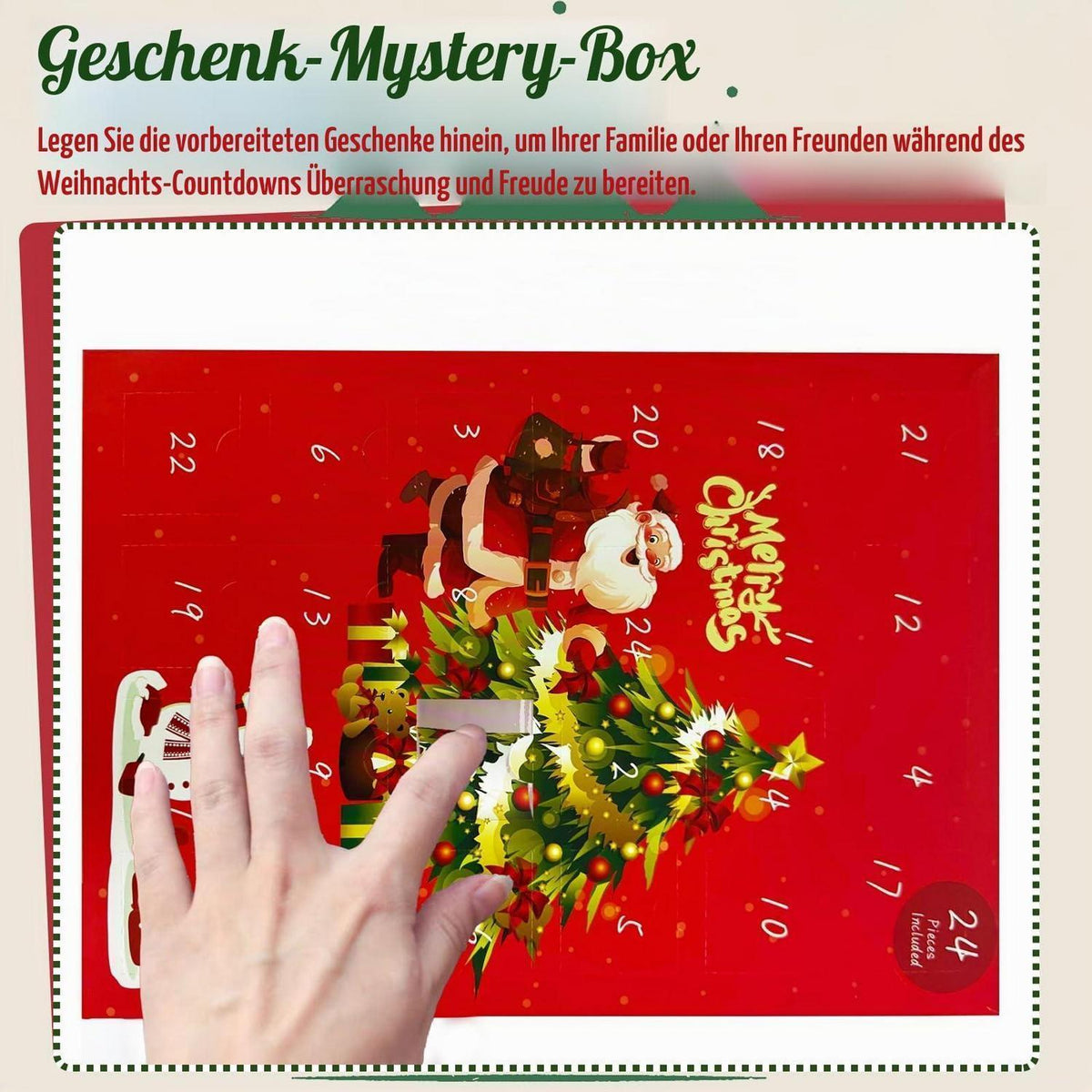 Adventskalender zum Selbst Befüllen – 24 Geschenkschachteln Rot
