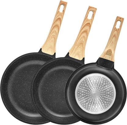 Pfannen-Set Induktion 20+24+28 cm Antihaft Granit