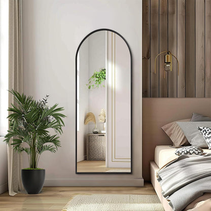 Gewölbter Wandspiegel Schwarz 120x40cm – Moderner Wohnzimmer Spiegel