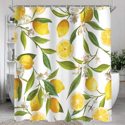 Duschvorhang Zitrone Blatt 120x200cm, wasserabweisend & waschbar