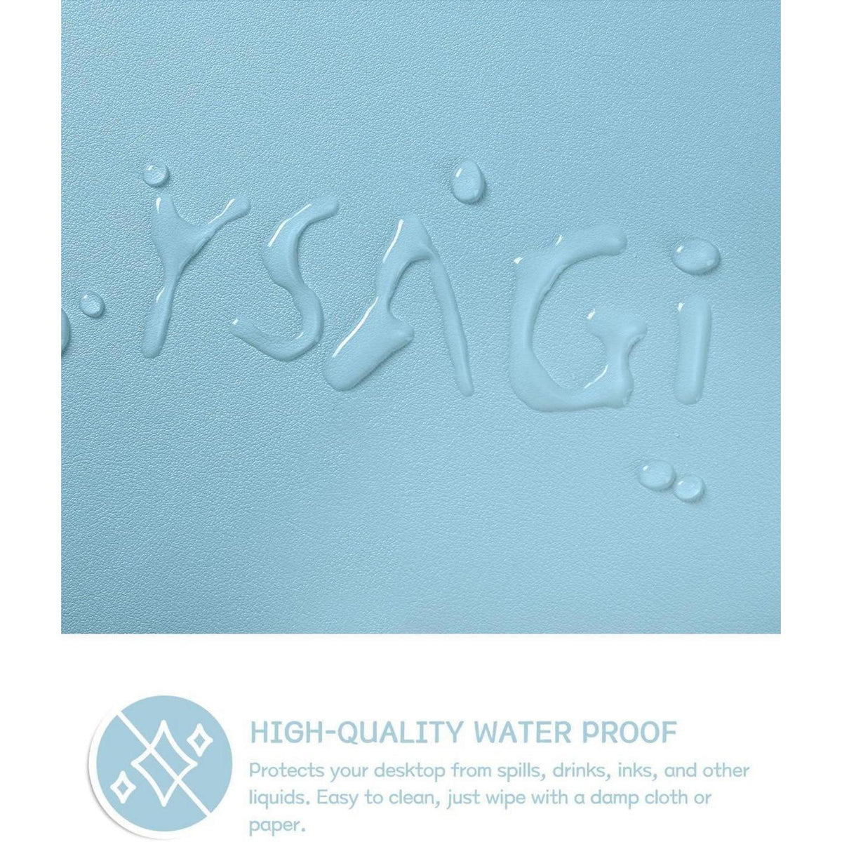 Schreibtischunterlage 80x40cm Eisblau – Tisch-Schutz & Mauspad in Lederoptik