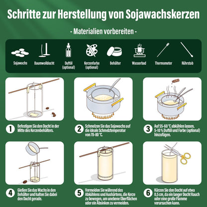Natürliches Sojawachs für Kerzen – 5kg Granulat zum Gießen