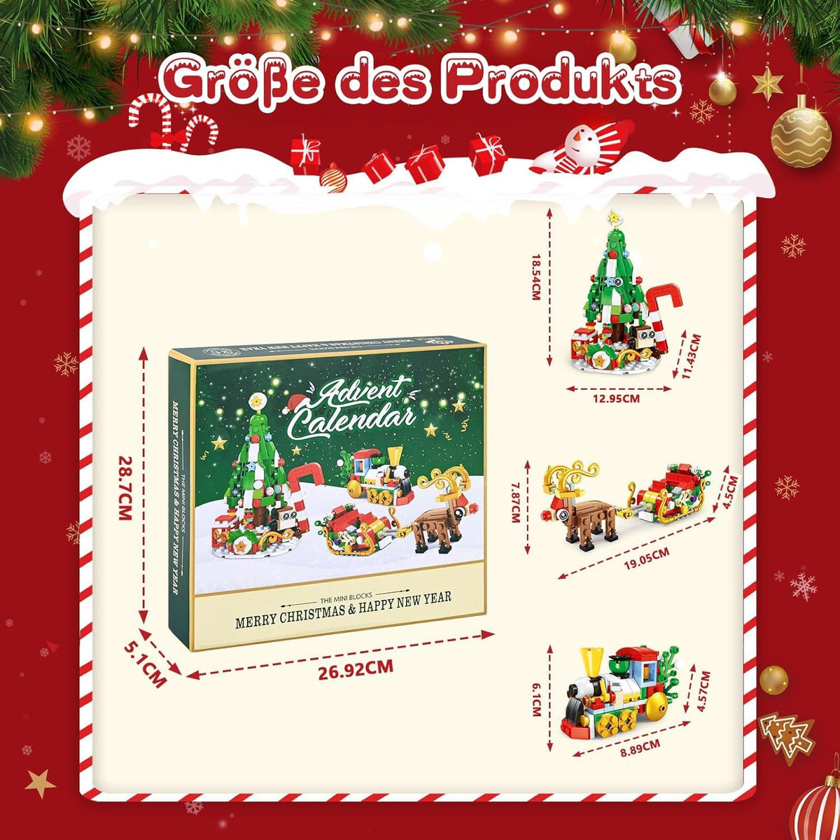 Adventskalender 2024 Weihnachtsbausteine 12-in-1 604 Teile