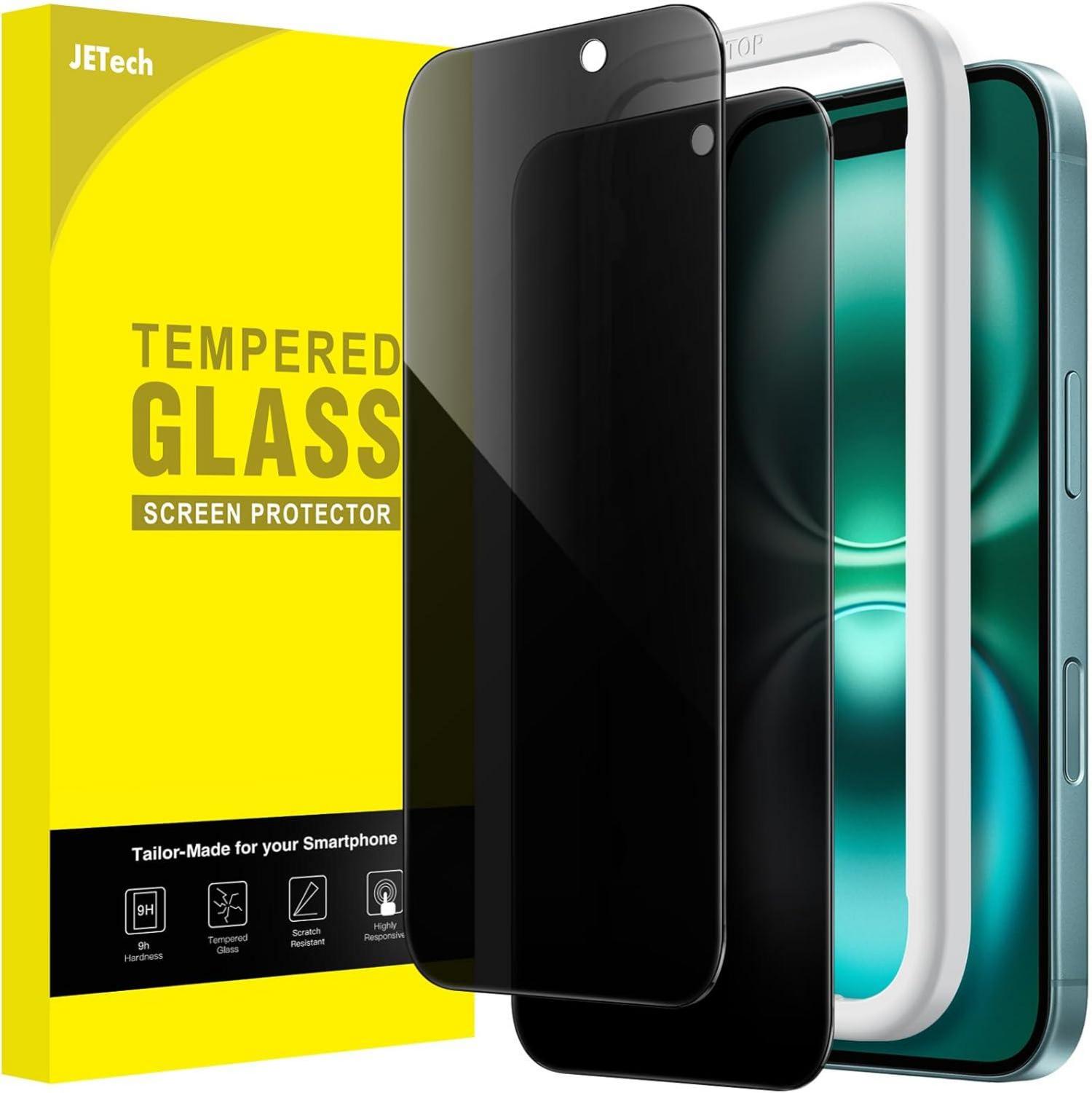 Sichtschutz für iPhone 16 Plus 6,7 Zoll, Anti-Spy Glas, 2 Stück