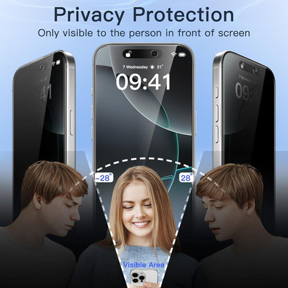 Sichtschutz Anti-Spy Glasfolie für iPhone 16 Pro 6,3 Zoll 2