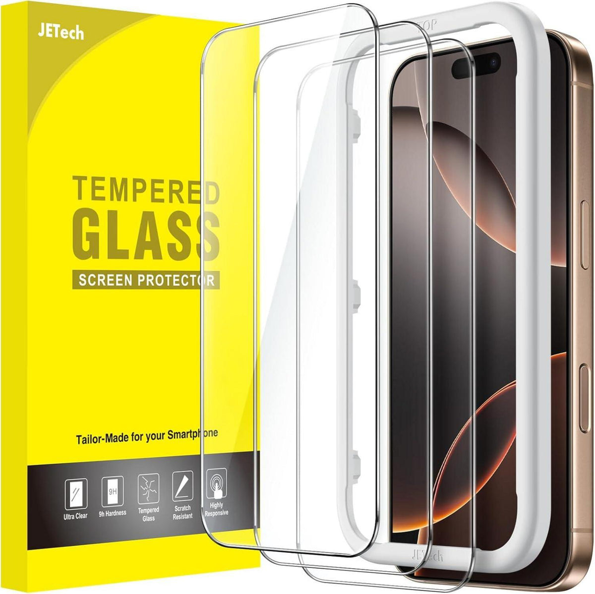 Schutzfolie für iPhone 16 Pro Max 6,9 Zoll 9H Glas 3 Stück