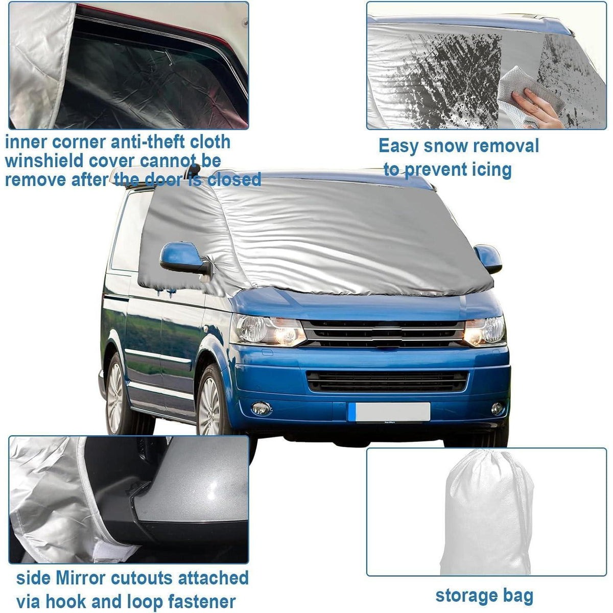 Frontscheibenabdeckung VW T5 Transporter | Sonnenschutz Eis Schnee Frost