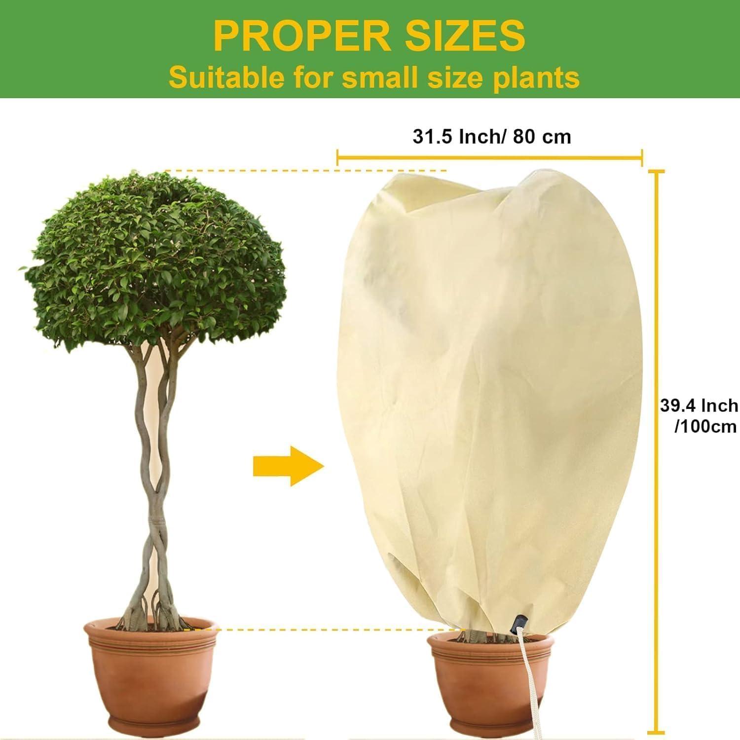 Hydrogarden Winterschutz Kübelpflanzensack 100x80 cm Beige 4 Stück