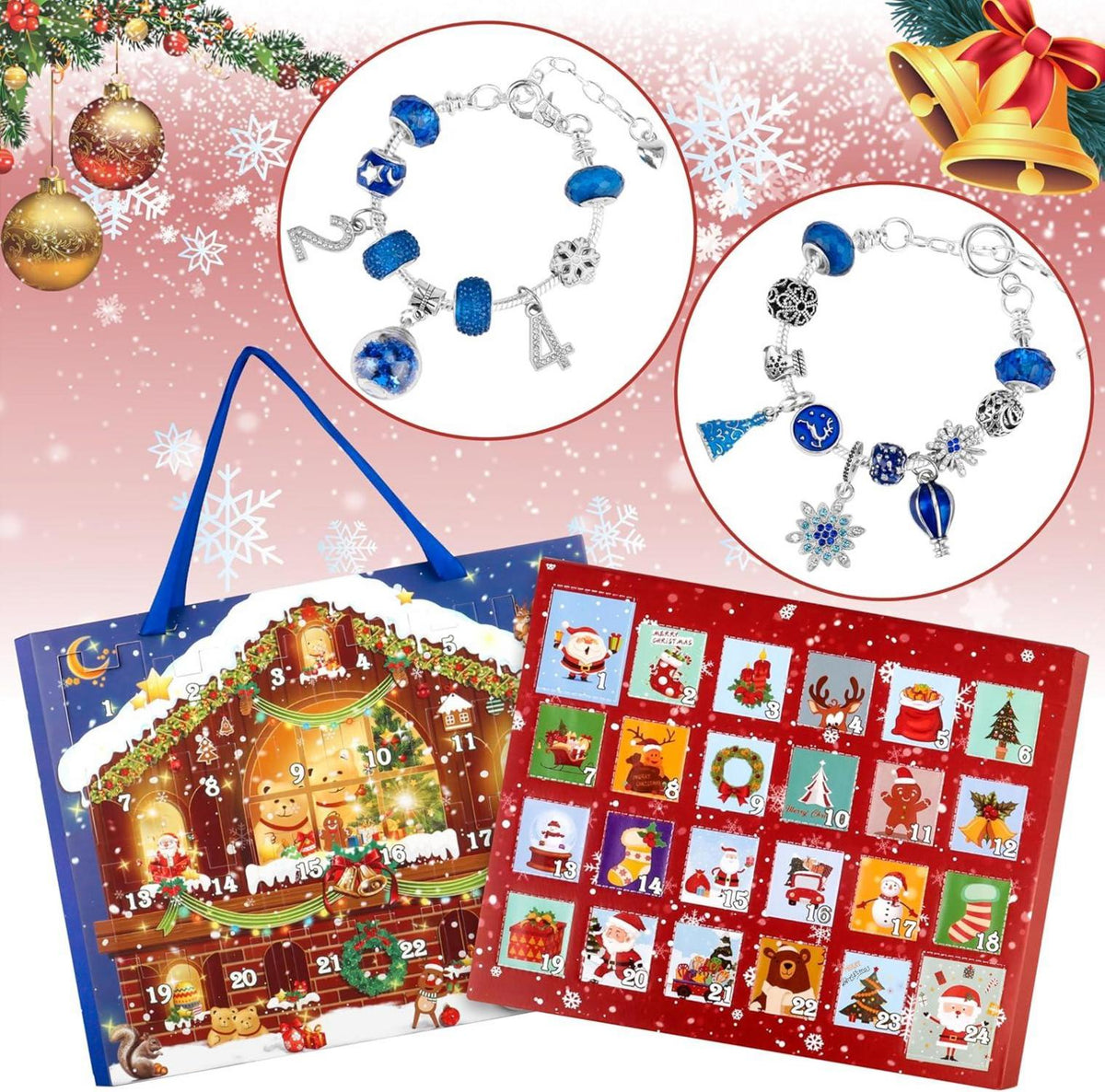 Adventskalender Mädchen 2024 Weihnachtsarmbänder Schmuck