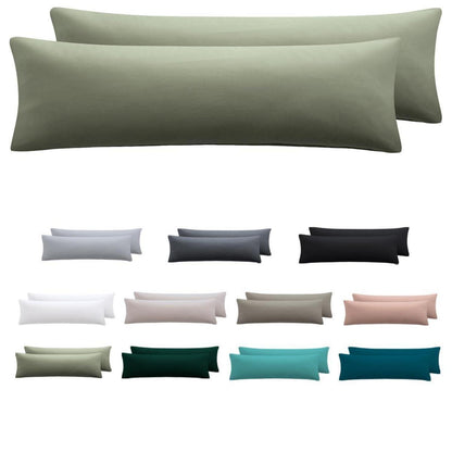 Seitenschläfer Kissenbezug 2er Set Salbeigrün 40x145 cm